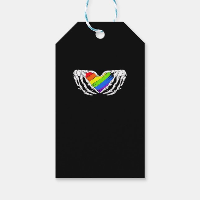 Pride - Pride Skeleton Händer med Hjärtat 2 klassi Presentetikett (Framsidan)