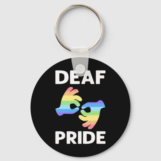 Pride. Pridet Döv för  av versalinformationshandbo Nyckelring (Framsida)