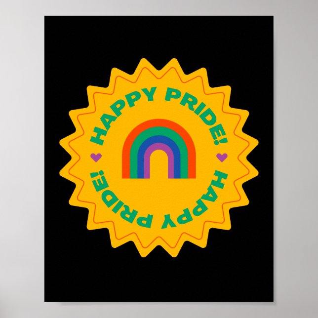 Pride. pridet lycklig. Gay kärlek. regnbåge färg Poster (Framsidan)