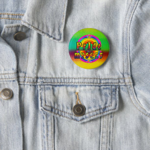 Pride Proud Gay Lesbisk Rainbow Lycklig Star Knapp