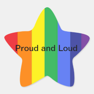 Pride - Proud och Loud Stjärnformat Klistermärke