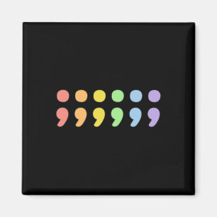 Pride Psykisk hälsa Semikolon Lgbtqia+ Lgbt Pastel Magnet