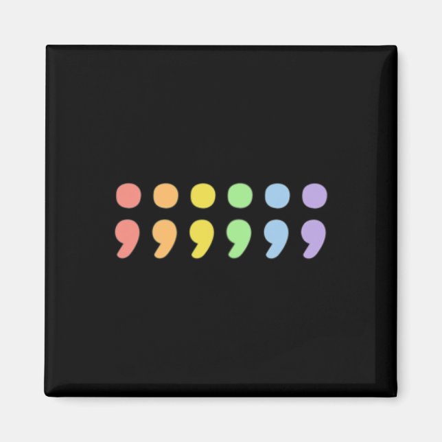 Pride Psykisk hälsa Semikolon Lgbtqia+ Lgbt Pastel Magnet (Framsidan)