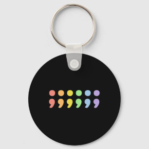 Pride Psykisk hälsa Semikolon Lgbtqia+ Lgbt Pastel Nyckelring