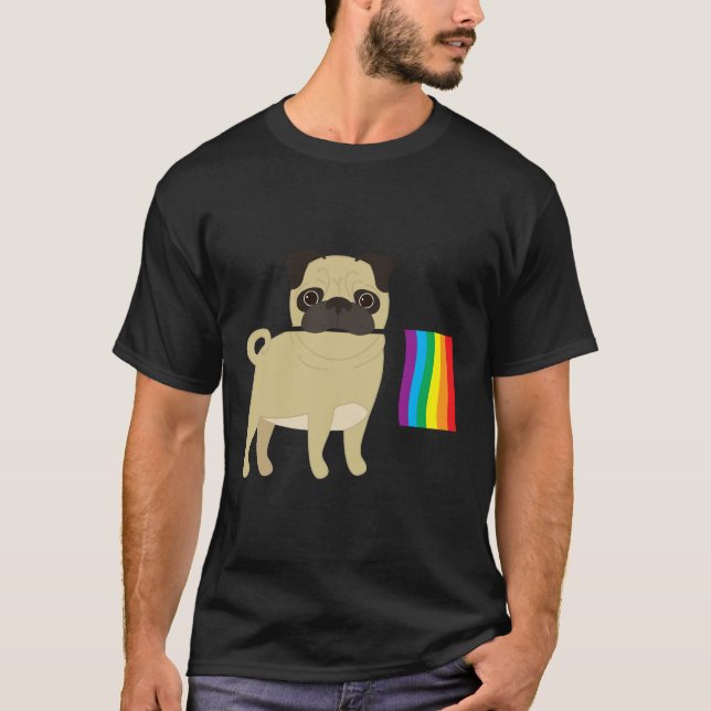 Pride Pug 353 T Shirt (Framsida)