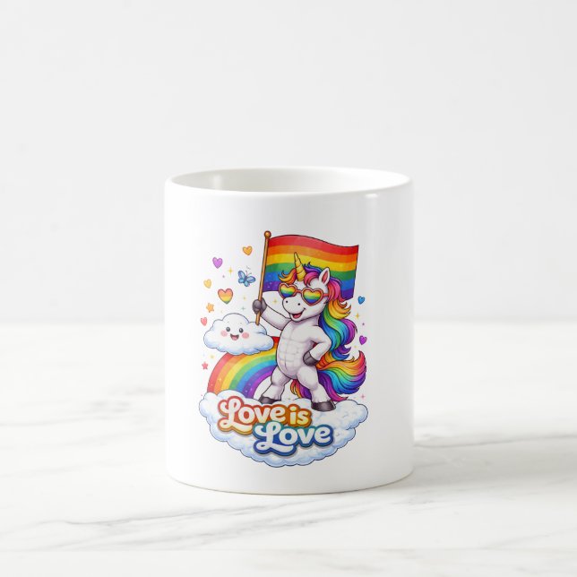Pride, Queer, Unicorn Kaffemugg (Center)