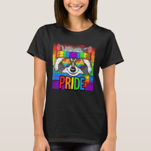 Pride Raccoon LGBTQ Rainbow Flagga Månad T Shirt