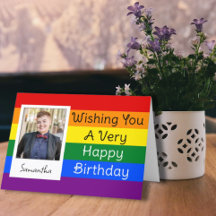 Pride Rainbow Anpassningsbar Photo Grattis på föde