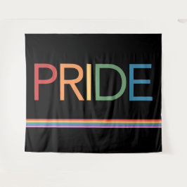 PRIDE Rainbow Black Tapestry