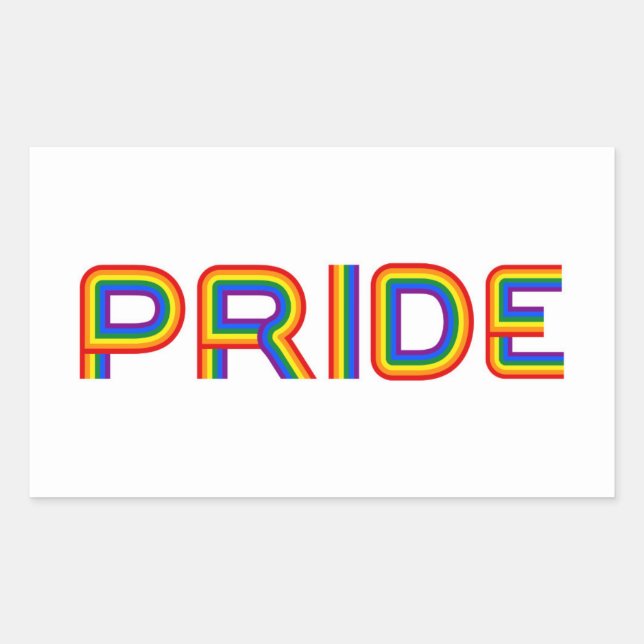 Pride | Rainbow Brev Rektangulärt Klistermärke (Framsida)