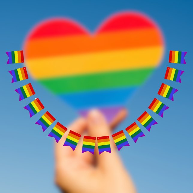 Pride Rainbow Bunting Vimplar (rainbow pride bunting)
