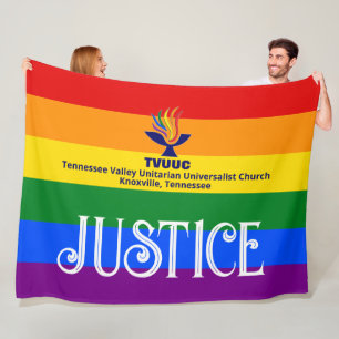 Pride Rainbow Flagga JUSTICE / TVUUC Fleecefilt