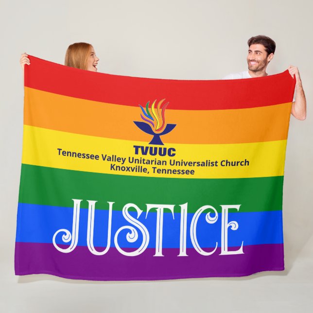 Pride Rainbow Flagga JUSTICE / TVUUC Fleecefilt (På plats)