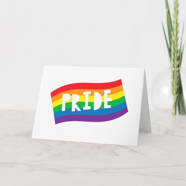 Pride Rainbow Flagga Kort (Framsida)