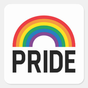 Pride Rainbow Fyrkantigt Klistermärke