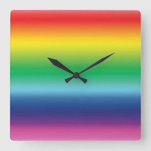 Pride rainbow gay flagga lgbt lgbtq fyrkantig klocka