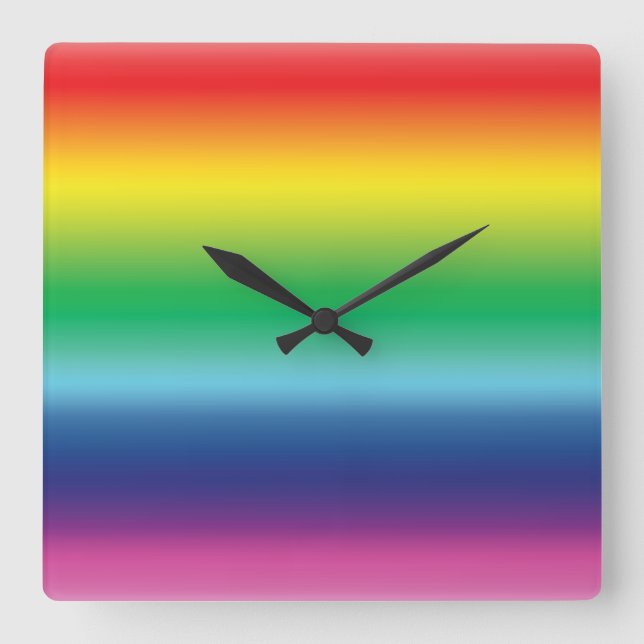 Pride rainbow gay flagga lgbt lgbtq fyrkantig klocka (Framsida)