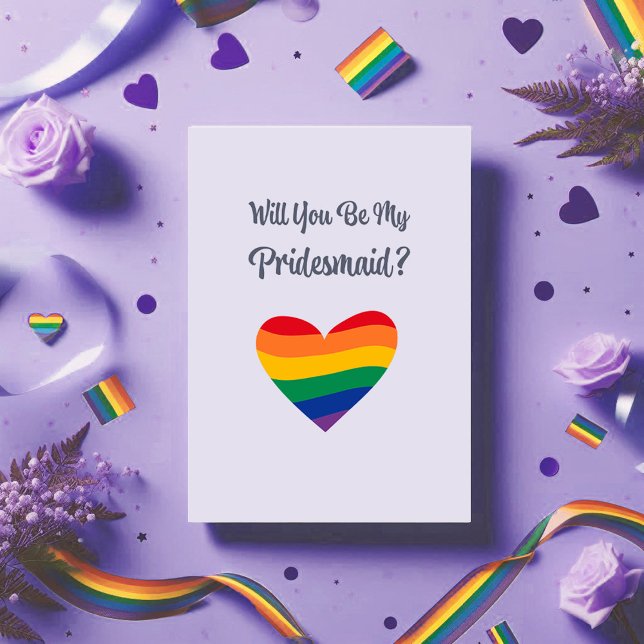 Pride Rainbow Heart Bridesmaid Frieri kort LGBTQ (Skapare uppladdad)