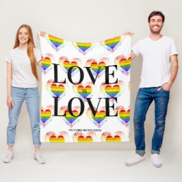 Pride Rainbow Heart Gay lesbian LGBT Families Fleecefilt