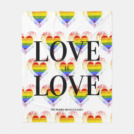 Pride Rainbow Heart Gay lesbian LGBT Families Fleecefilt