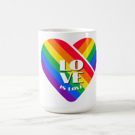Pride Rainbow Heart-knapp Kaffemugg
