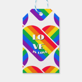 Pride Rainbow Heart-knapp Presentetikett