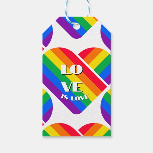 Pride Rainbow Heart-knapp Presentetikett (Framsidan)