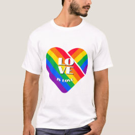 Pride Rainbow Heart-knapp T Shirt