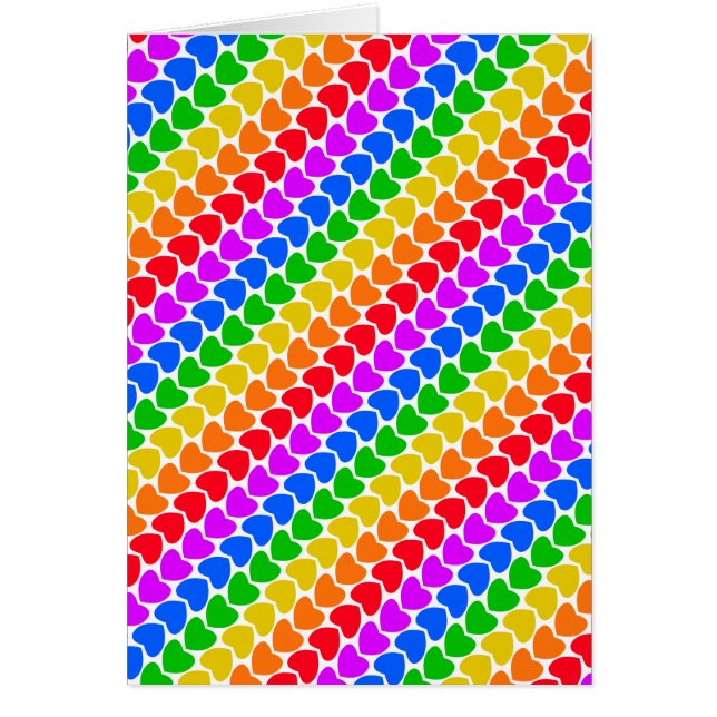 Pride Rainbow Heart Line Hälsningskort (Framsidan)