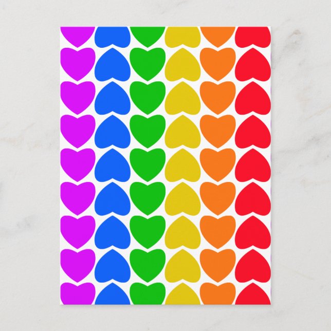 Pride Rainbow Heart Line Vykort (Framsida)