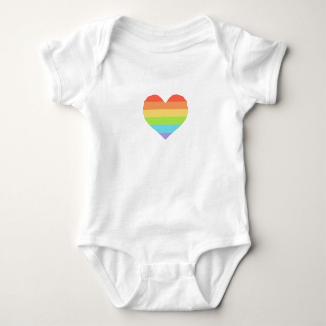 Pride Rainbow Heart T Shirt (Framsida)