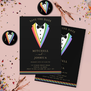 Pride Rainbow HGBTQ Heart Bröllop Inbjudningar