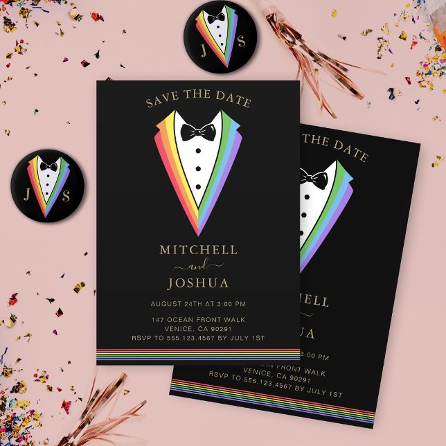 Pride Rainbow HGBTQ Heart Bröllop Inbjudningar (Skapare uppladdad)