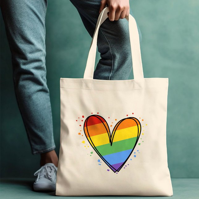 Pride Rainbow HGBTQ Heart Bröllop Tygkasse (Skapare uppladdad)