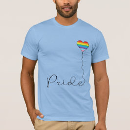PRIDE Rainbow HGBTQIA Heart Balloon Blue T-Shirt