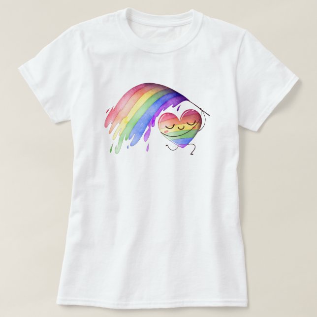 Pride Rainbow Kärlek T-Shirt (Design framsida)