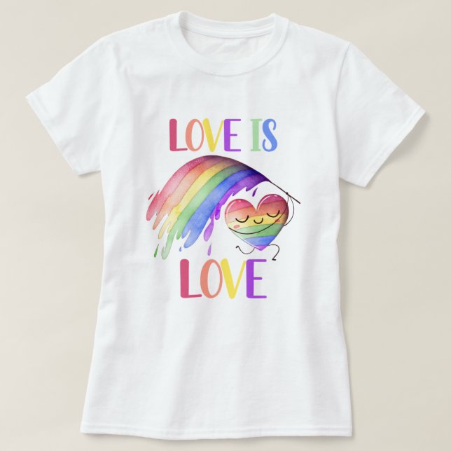 Pride Rainbow Kärlek T-Shirt (Design framsida)
