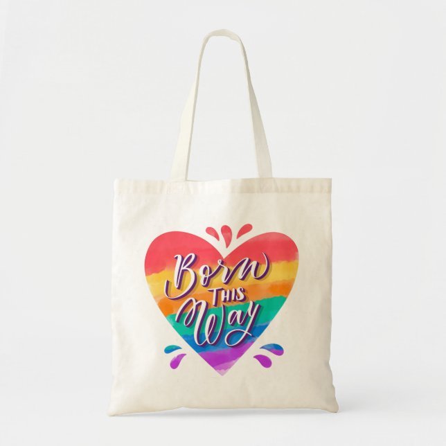 Pride Rainbow Kärlek Tote Bag Tygkasse (Framsidan)