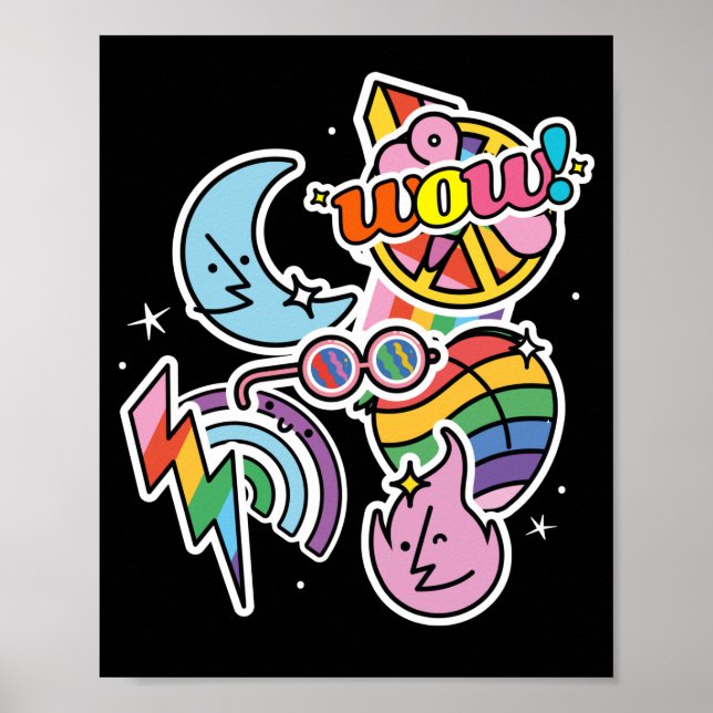 Pride. Rainbow kärlek. Wow kärlek Poster (Framsidan)