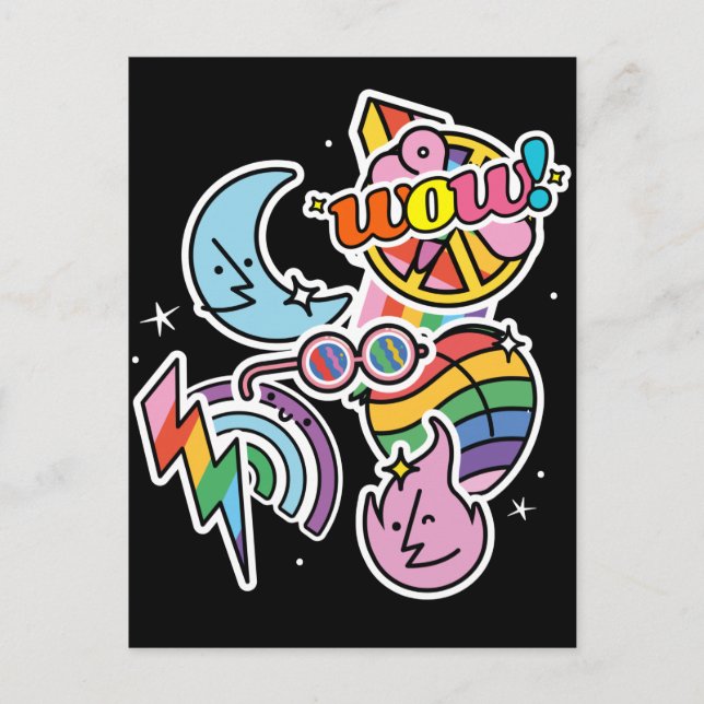 Pride. Rainbow kärlek. Wow kärlek Vykort (Framsida)