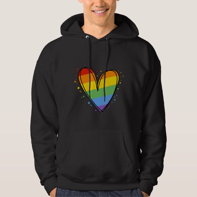Pride Rainbow LGBTQ Hoodie (Framsida)