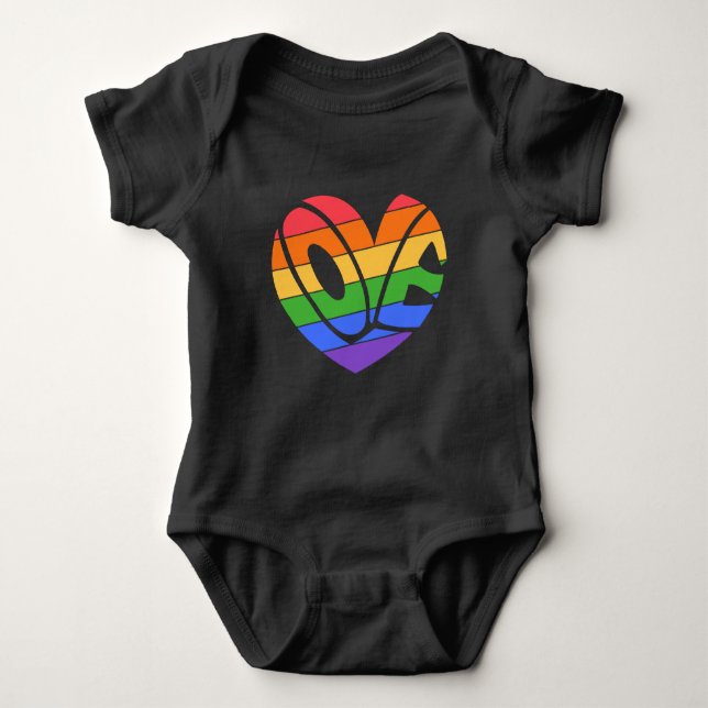 Pride Rainbow LGBTQ I Kärlek My Pappor Baby Bodyko T Shirt (Framsida)