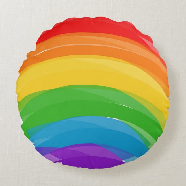 Pride Rainbow Pouf Rund Kudde (Framsidan)