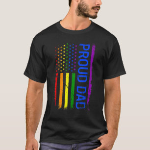 Pride Rainbow US Flagga Pride Month LGBT Lesbisk G T Shirt