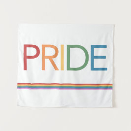 PRIDE Rainbow White Tapestry