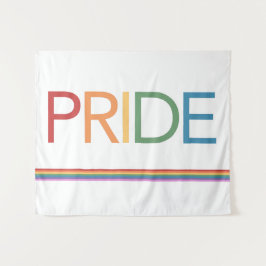 PRIDE Rainbow White Tapestry