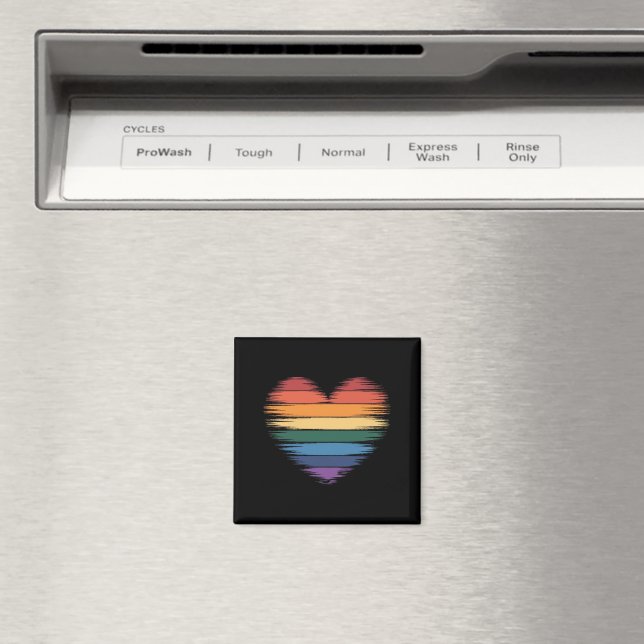Pride Rainbows Heart Print LGBT Gay pride Magnet (In Situ (Dishwasher))