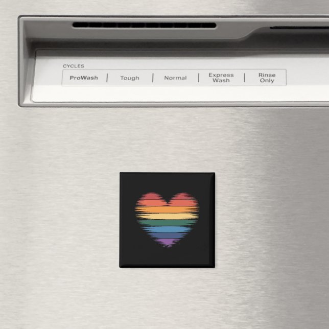 Pride regnbågar hjärtryck LGBT Gay Pride  Magnet (In Situ (Dishwasher))