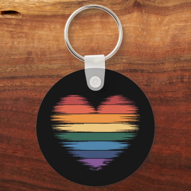Pride regnbågar hjärtryck LGBT Gay Pride  Nyckelring (Framsida)