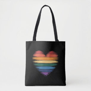 Pride regnbågar hjärtryck LGBT Gay Pride Tygkasse